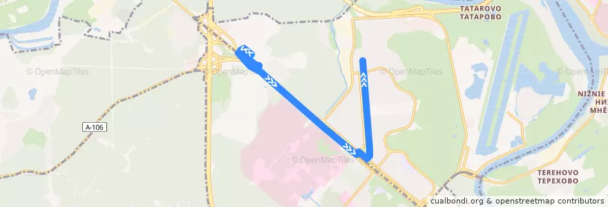 Mapa del recorrido Автобус 376: ТЦ Европарк - Крылатское de la línea  en Westlicher Verwaltungsbezirk.