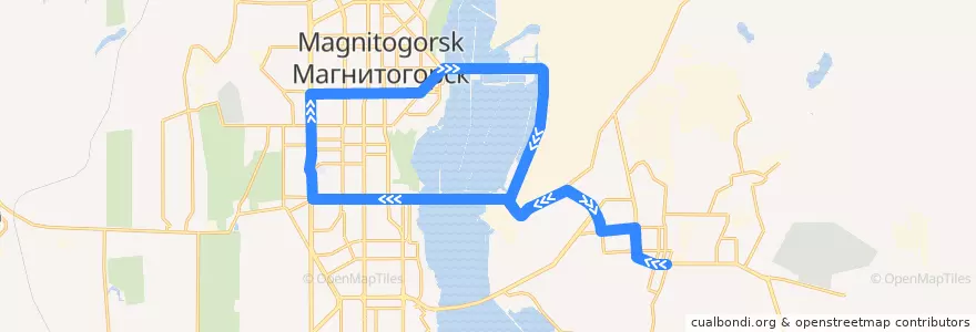 Mapa del recorrido Трамвай №4А de la línea  en Магнитогорский городской округ.