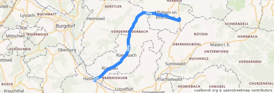 Mapa del recorrido Bus 471: Hasle-Rüegsau => Affoltern-Weier de la línea  en Verwaltungskreis Emmental.