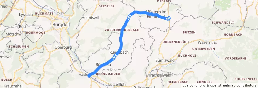 Mapa del recorrido Bus 471: Affoltern-Weier => Hasle-Rüegsau de la línea  en Verwaltungskreis Emmental.
