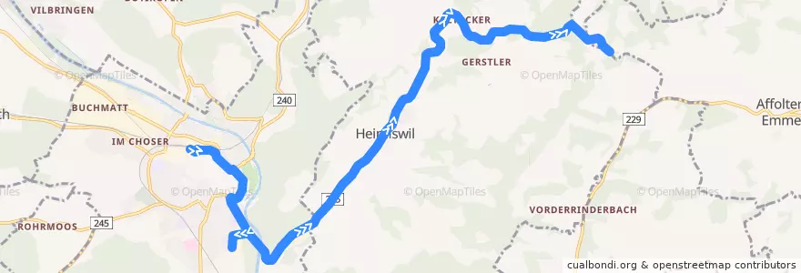 Mapa del recorrido Bus 468 de la línea  en Verwaltungskreis Emmental.