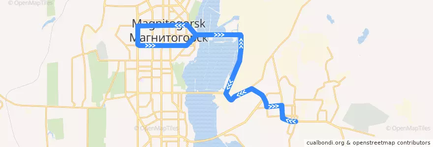 Mapa del recorrido Трамвай №4 de la línea  en Magnitogorsk.