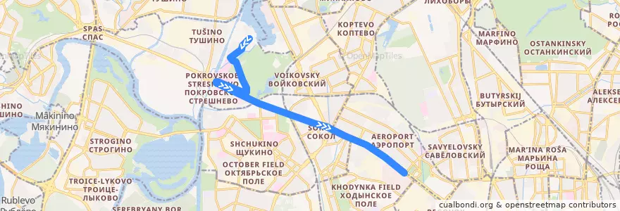 Mapa del recorrido Автобус 412: Покровский берег => Улица Серёгина de la línea  en Moskou.