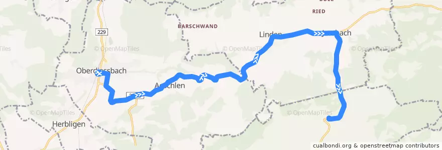 Mapa del recorrido 44 de la línea  en Verwaltungsregion Bern-Mittelland.