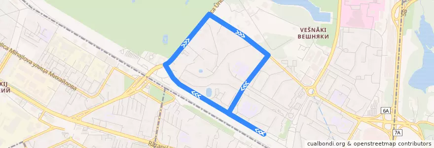Mapa del recorrido Автобус 613к: Метро Выхино - улица Молагдуловой - Метро Выхино de la línea  en район Вешняки.