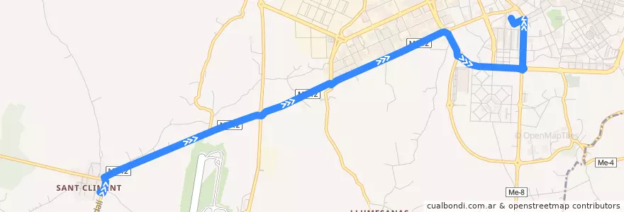 Mapa del recorrido Bus 21: Sant Climent → Maó de la línea  en Maó.