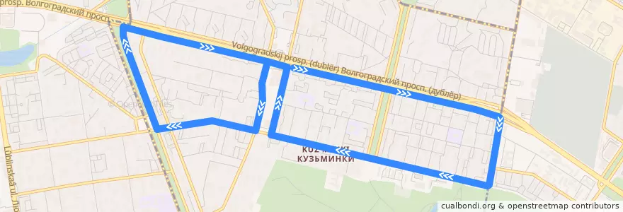 Mapa del recorrido Автобус 471 de la línea  en район Кузьминки.