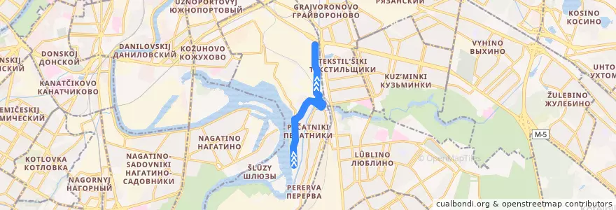 Mapa del recorrido Автобус 426: Улица Гурьянова 77 - Метро "Текстильщики" de la línea  en район Печатники.