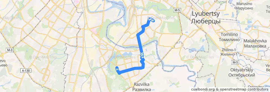 Mapa del recorrido Автобус 517: ТЦ "Москва" - Метро "Орехово" de la línea  en Moskau.