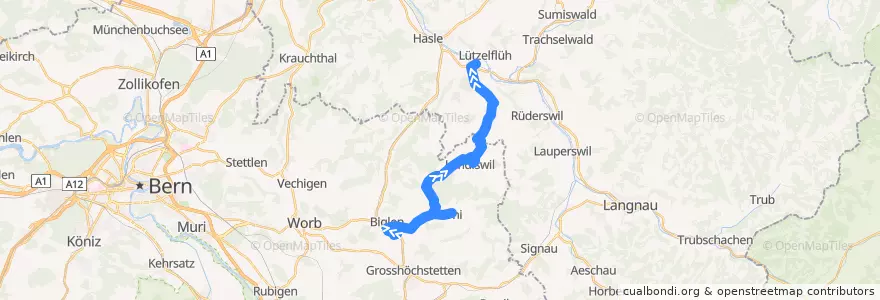Mapa del recorrido Bus 472: Biglen => Lützelflüh-Goldbach de la línea  en برن.