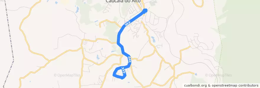 Mapa del recorrido Caucaia x Monte Alto de la línea  en Cotia.