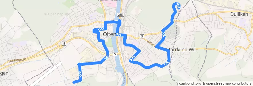 Mapa del recorrido Bus 503: Olten, Meierhof => Bornfeld de la línea  en Olten.