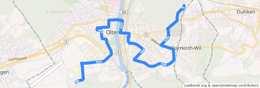 Mapa del recorrido Bus 503: Olten, Bornfeld => Meierhof de la línea  en Olten.