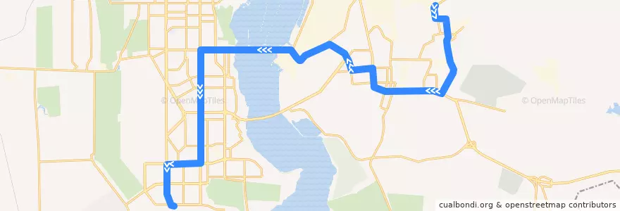 Mapa del recorrido Трамвай №25: РИС - Зеленый лог de la línea  en Магнитогорский городской округ.