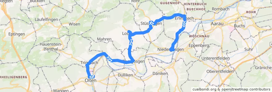 Mapa del recorrido Bus 507: Olten => Niedergösgen de la línea  en Bezirk Gösgen.