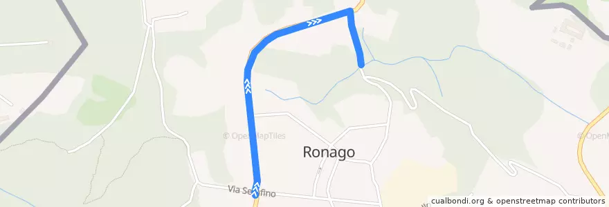 Mapa del recorrido C74 Uggiate de la línea  en Ronago.