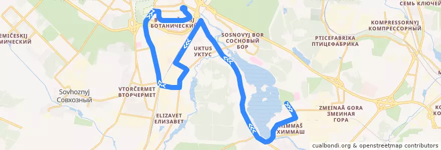 Mapa del recorrido Автобус 042. Химмаш - ТЦ "Дирижабль" de la línea  en городской округ Екатеринбург.