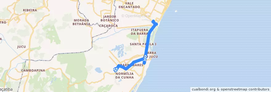 Mapa del recorrido 617 João Goulart / Terminal Itaparica via Avenida Califórnia de la línea  en Vila Velha.