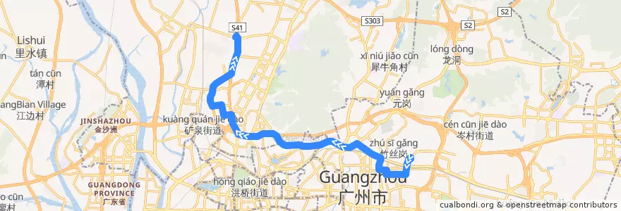 Mapa del recorrido 32路(华工大总站-黄石路总站) de la línea  en 広州市.