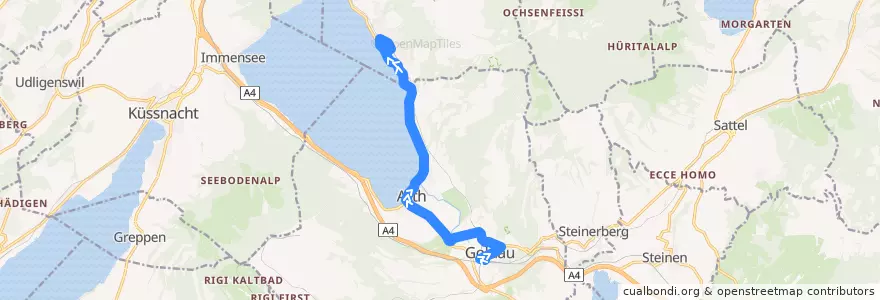 Mapa del recorrido Bus 21: Arth-Goldau, Bahnhof => Walchwil, Bahnhof de la línea  en Arth.