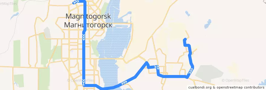 Mapa del recorrido Трамвай №31: Вокзал - РИС de la línea  en Магнитогорский городской округ.