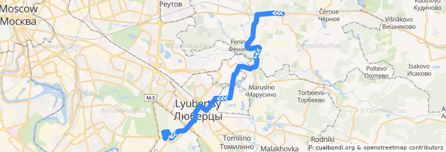 Mapa del recorrido Автобус № 47: Желдор - Люберцы de la línea  en Центральный федеральный округ.