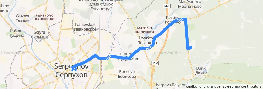 Mapa del recorrido Автобус №24 Площадь Революции - Новики de la línea  en городской округ Серпухов.