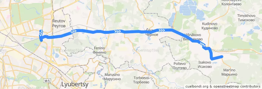 Mapa del recorrido Автобус 487: Метро "Новогиреево" - Электроугли de la línea  en Óblast de Moscú.