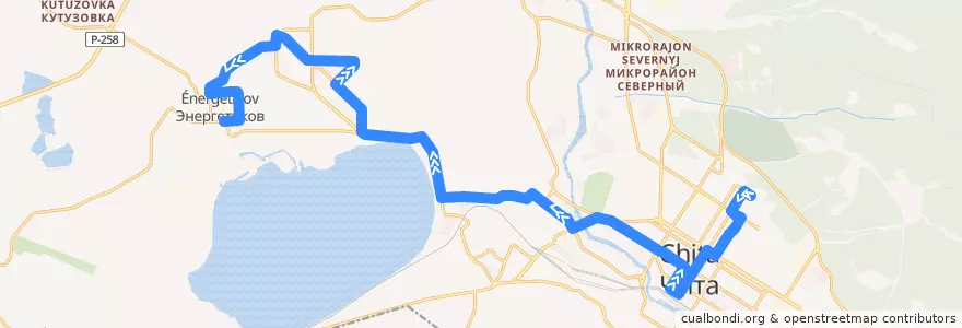Mapa del recorrido Маршрутное такси №59 de la línea  en Chita.