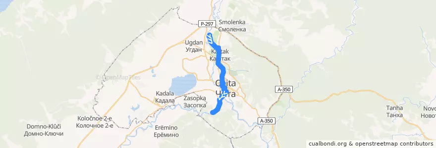 Mapa del recorrido Маршрутное такси №2 de la línea  en チタ管区.