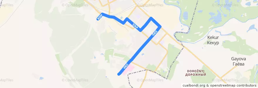 Mapa del recorrido Автобус №5: Озеро — ЦГБ de la línea  en городской округ Ирбит.