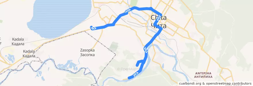 Mapa del recorrido Маршрутное такси №23 de la línea  en городской округ Чита.