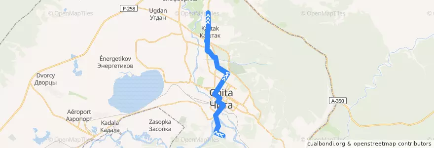 Mapa del recorrido Маршрутное такси №3 de la línea  en городской округ Чита.