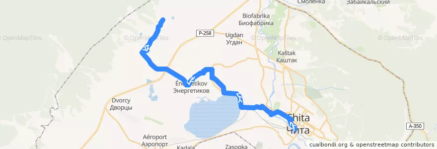 Mapa del recorrido Маршрутное такси №5 de la línea  en チタ管区.