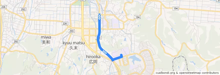 Mapa del recorrido 公立鳥取環境大学スクールバス（津ノ井駅前→環境大学前） de la línea  en Tottori.