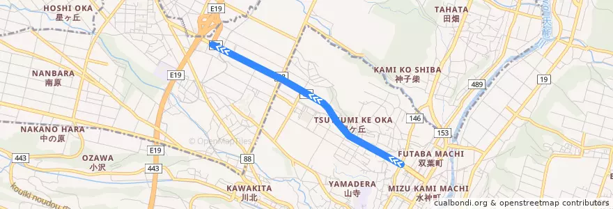 Mapa del recorrido まっくんバス　南コース de la línea  en 나가노현.