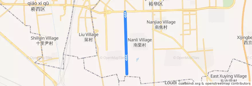 Mapa del recorrido 69路 de la línea  en 裕翔街道.