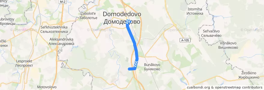 Mapa del recorrido Автобус №32: Станция Домодедово – Санаторий Подмосковье de la línea  en городской округ Домодедово.