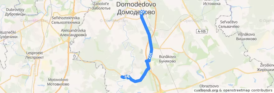 Mapa del recorrido Автобус №31: Станция Домодедово – Дом отдыха "Бор" de la línea  en городской округ Домодедово.