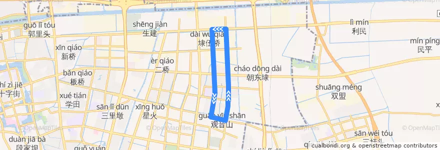 Mapa del recorrido 47路(北环): 观音山新城管委会 => 观音山新城管委会 de la línea  en 观音山街道.