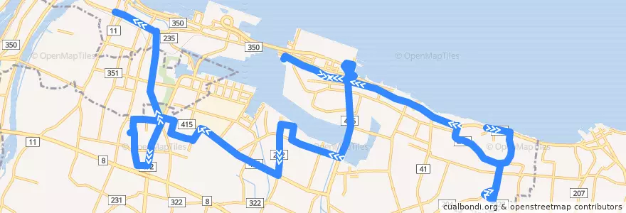 Mapa del recorrido 射水市コミュニティバス2番路線 de la línea  en 射水市.