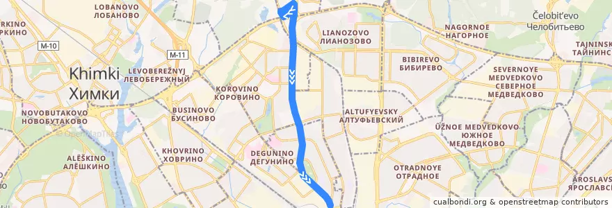 Mapa del recorrido Автобус 763к: ТРЦ "РИО"-1 — метро "Верхние Лихоборы" de la línea  en Moscou.