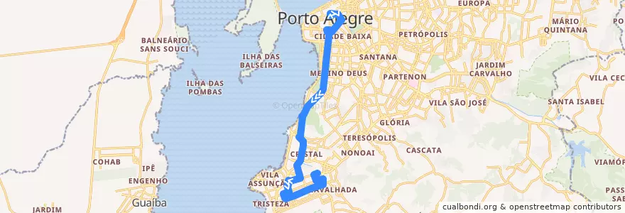 Mapa del recorrido Cristal de la línea  en ポルト・アレグレ.