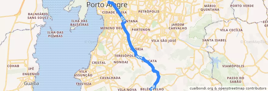 Mapa del recorrido Glória de la línea  en پورتو الگره.