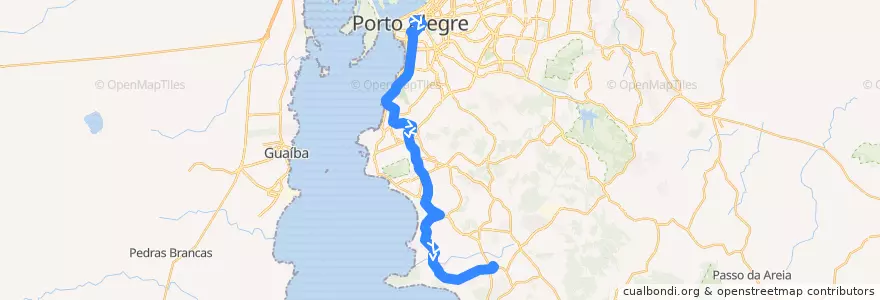 Mapa del recorrido Guarujá / Ponta Grossa de la línea  en Porto Alegre.