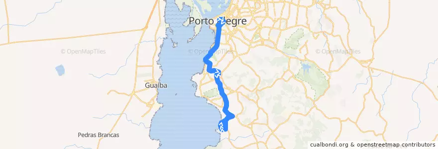 Mapa del recorrido Guarujá via Cavalhada de la línea  en پورتو الگره.