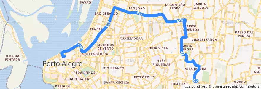Mapa del recorrido Hospital Conceição / Iguatemi de la línea  en Porto Alegre.