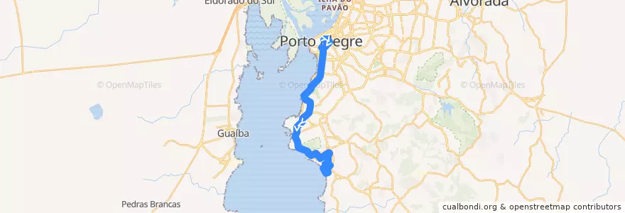Mapa del recorrido Ipanema / Jardim Isabel de la línea  en Porto Alegre.
