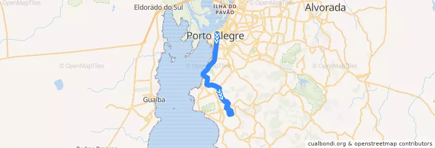 Mapa del recorrido Jardim Vila Nova de la línea  en ポルト・アレグレ.