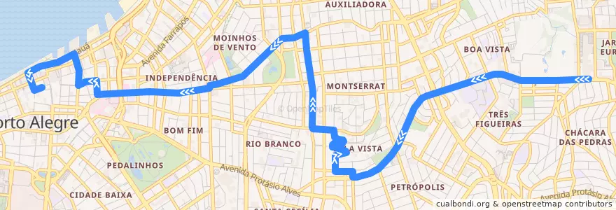 Mapa del recorrido Montserrat / IPA de la línea  en ポルト・アレグレ.